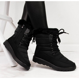 Black Vinceza insulated women's snow boots with fur 1