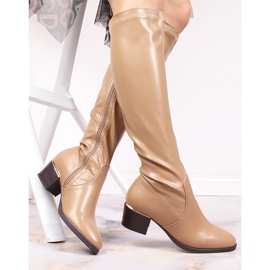 Women's beige high-heeled boots Vinceza 1 Women's beige high-heeled boots Vinceza 1