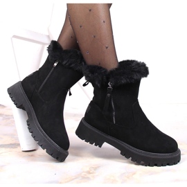 Black Vinceza women's boots with fur 1
