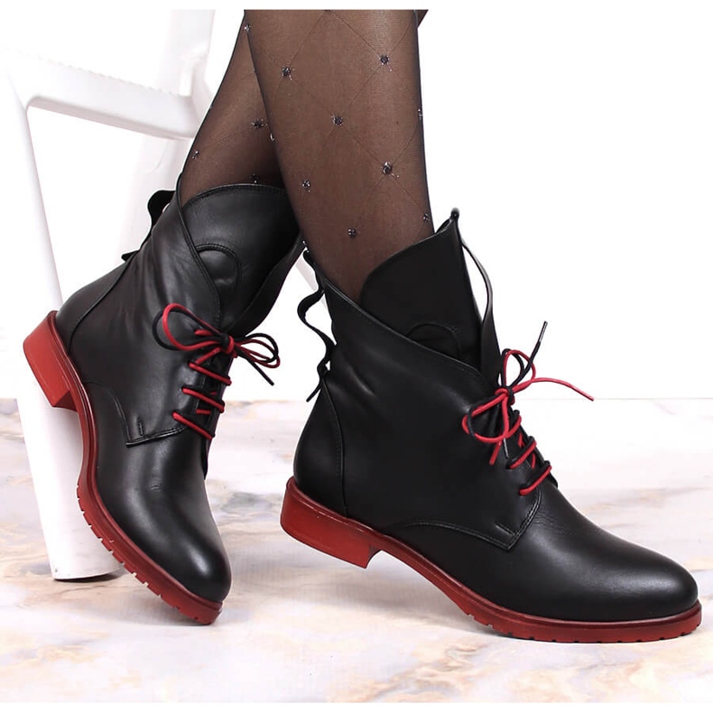 Black leather lace-up boots Artiker 1