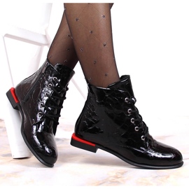Leather boots, lacquered, insulated black Artiker 1
