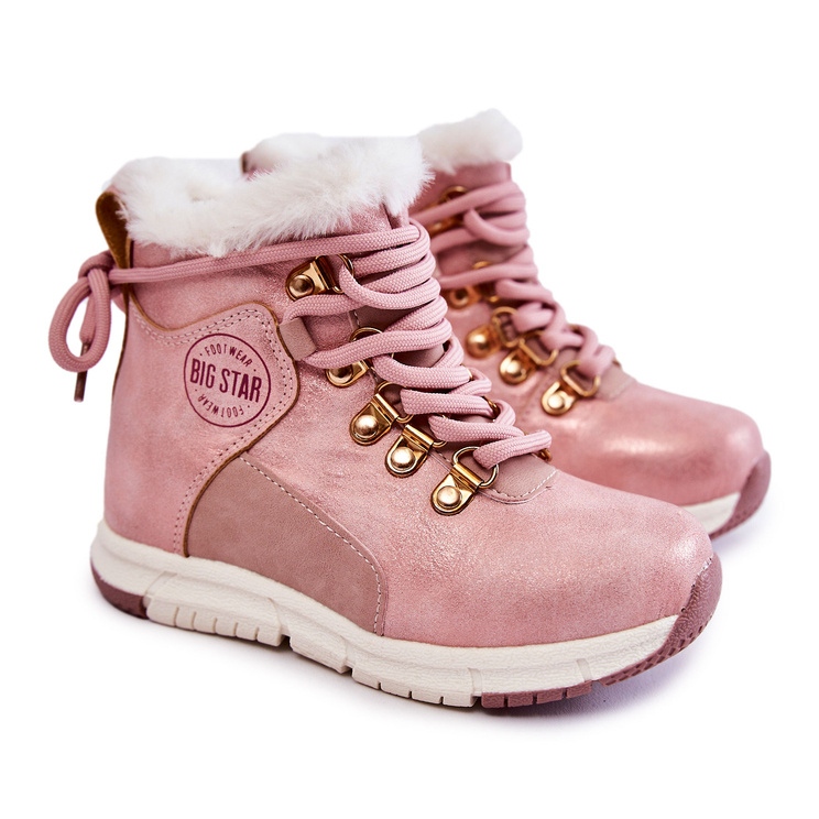 Children's insulated boots with a zipper Big Star KK374177 Pink 1 Children's insulated boots with a zipper Big Star KK374177 Pink 1