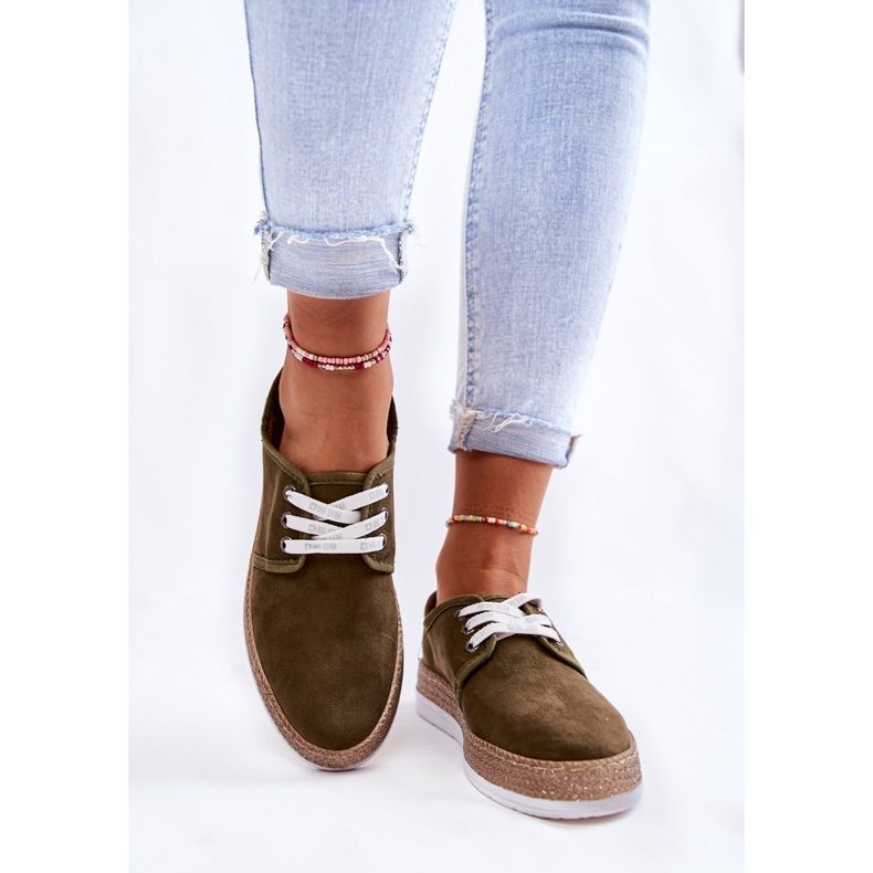 Women's Low Sneakers Memory Foam System Big Star KK276007 Khaki green 2