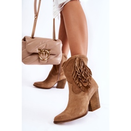 Women's Suede Booties Lewski Shoes 2808 / L Beige 2 Women's Suede Booties Lewski Shoes 2808 / L Beige 2