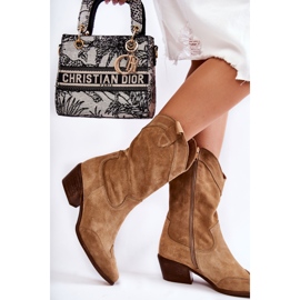 Suede Boots Cowboy Boots Lewski Shoes 3198 Beige 2 Suede Boots Cowboy Boots Lewski Shoes 3198 Beige 2