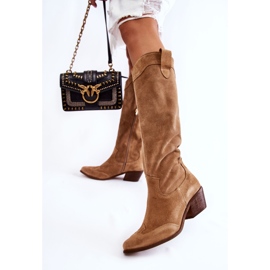 Women's High Heel Boots Lewski Shoes 3235 Beige 2 Women's High Heel Boots Lewski Shoes 3235 Beige 2