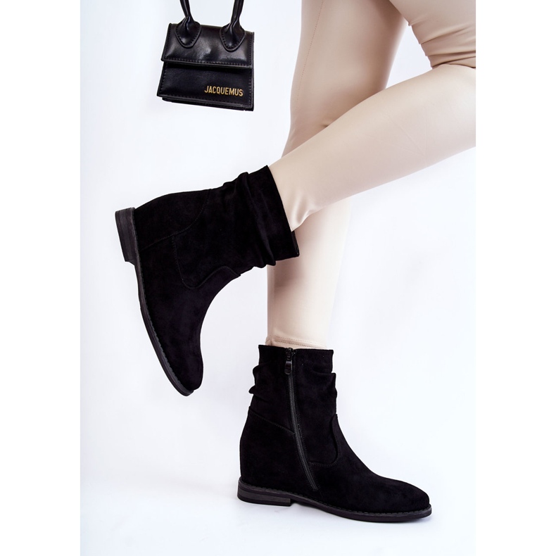 S.Barski Fashionable Suede Boots On A Hidden Wedge Black Finney 2 S.Barski Fashionable Suede Boots On A Hidden Wedge Black Finney 2