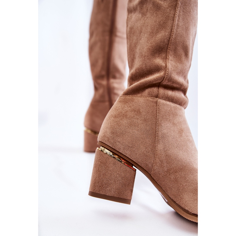 PS1 Classic Suede Boots With Zipper Beige Leyette 2