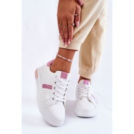 FK2 Women's Sport Shoes Tied White and Pink Otylia 1