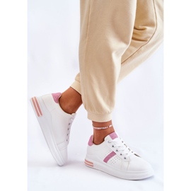 FK2 Women's Sport Shoes Tied White and Pink Otylia 2