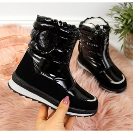 Waterproof snow boots Jr EVE323A black white 1