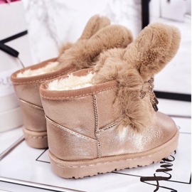 Children's Warm Snow Boots With Fur With Ears Pink Gold Bunny 20218-1H / 2H golden 4