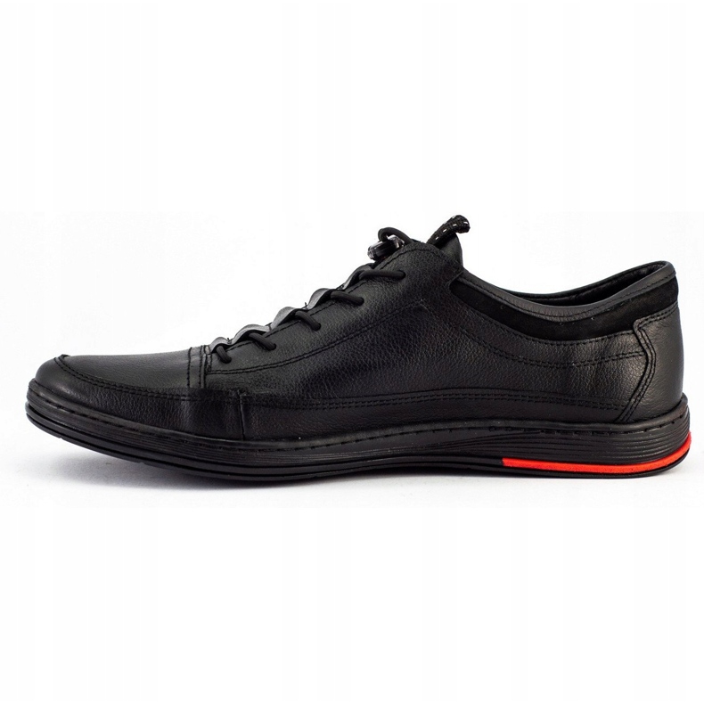 Polbut Black casual leather men's shoes K22 4