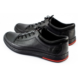 Polbut Black casual leather men's shoes K22 1
