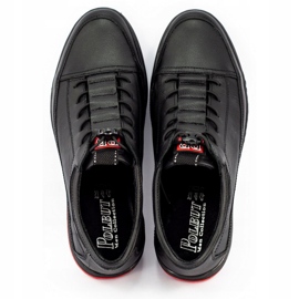 Polbut Black casual leather men's shoes K22 2
