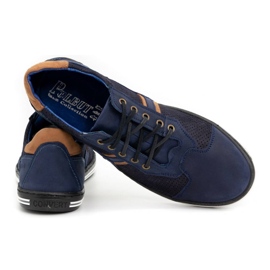 Polbut Men's casual shoes 1801P navy blue nubuck/camel 3