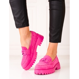 Women's pink moccasins on the Shelovet platform 1 Women's pink moccasins on the Shelovet platform 1