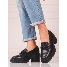 Black Vinceza high-heeled women's loafers 2