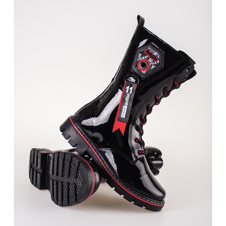 Girls boots with a high Shelovet upper black 1