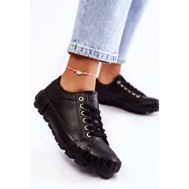 Fashionable Leather Sneakers Big Star KK274143 Black 1