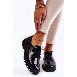 Vinceza Fashionable lacquered shoes tied Black Gwendy 1 Vinceza Fashionable lacquered shoes tied Black Gwendy 1