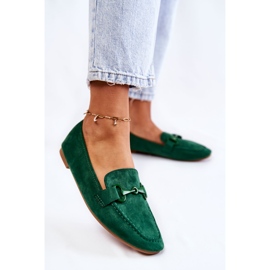 FB2 Suede Loafers With Green Santi Decoration 2