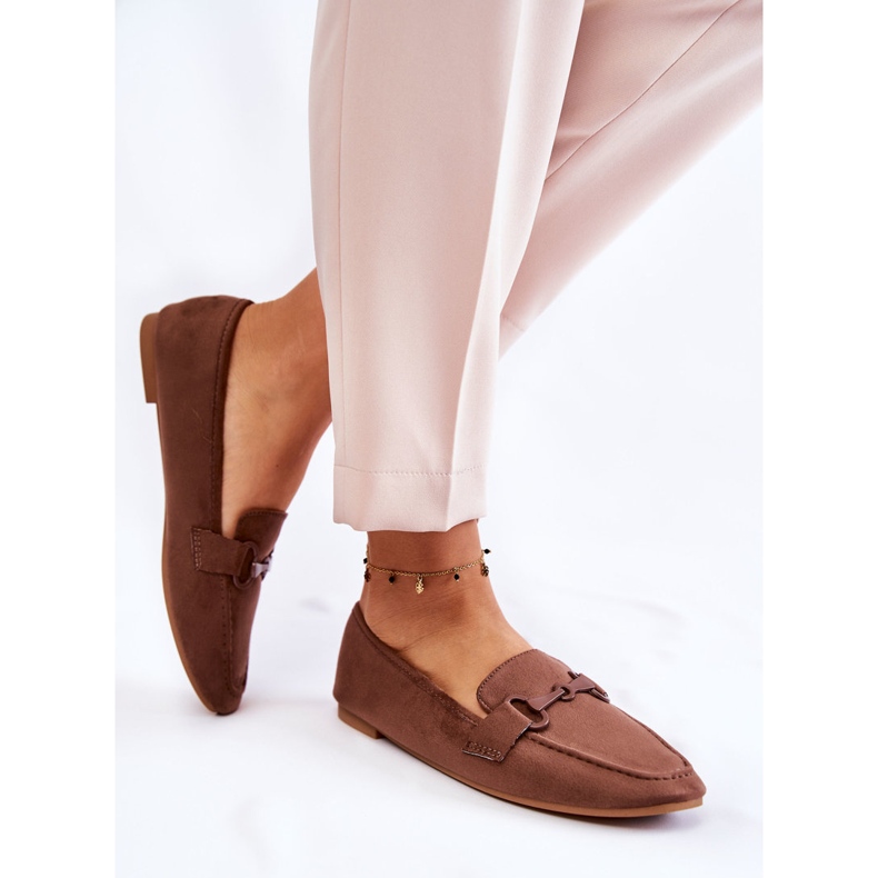 Suede Loafers With Brown Santi Decoration 1