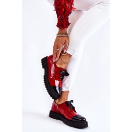 Lacquered Lace-Up Shoes Laura Messi 2441 Red 2