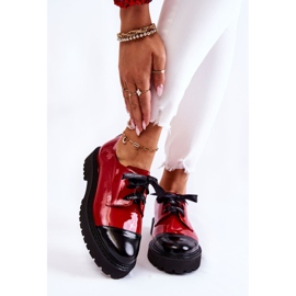 Lacquered Lace-Up Shoes Laura Messi 2441 Red 1