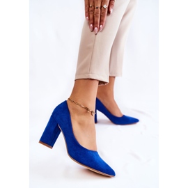 PS1 Classic Suede Pumps On A Kendra Blue Heel 2