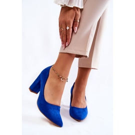 PS1 Classic Suede Pumps On A Kendra Blue Heel 1
