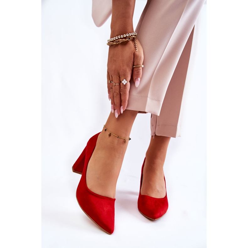 PS1 Classic Suede Pumps On A Red Kendra Bar 2