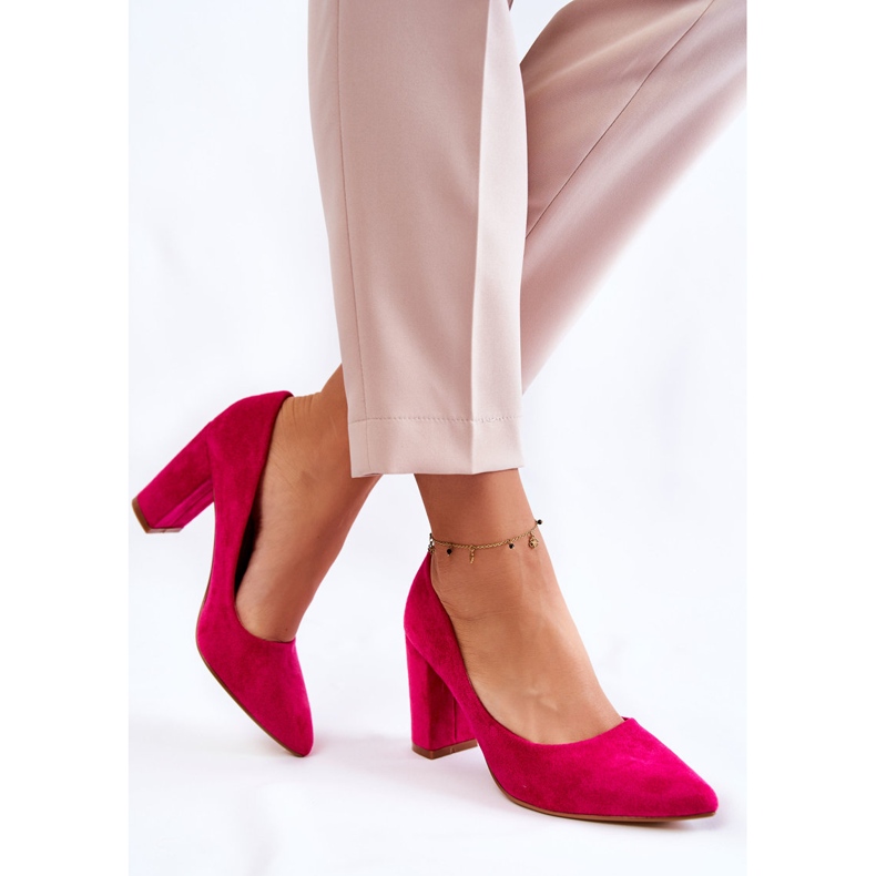 PS1 Classic Suede Pumps On A Bar Fuchsia Kendra pink 1