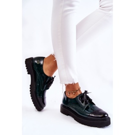 Lacquered Lace-up Shoes Laura Messi 2441 Green 2