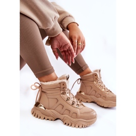 PE1 Women's Warm Boots On The Platform Beige Ofelia brown 1