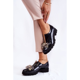 PA2 Elegant lacquered shoes with Black and Gray Cindy decoration 2