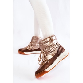 Women's snow boots Memory Foam Big Star KK274276 Gold-Brown 2 Women's snow boots Memory Foam Big Star KK274276 Gold-Brown 2