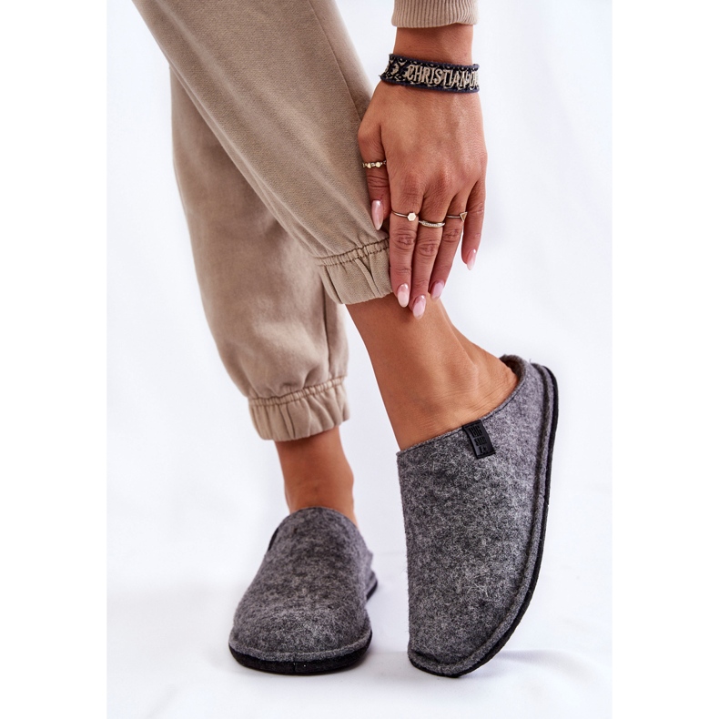 Classic Felt Women's Slippers Big Star KK276014 Gray grey 1