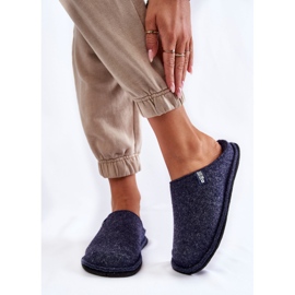 Classic Felt Women's Slippers Big Star KK276013 Navy Blue 1