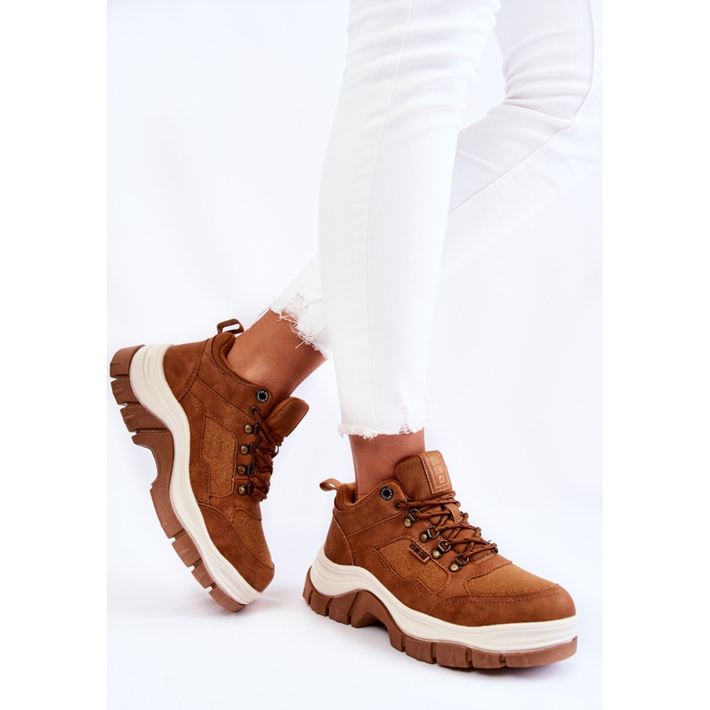 Women's Trekking Shoes Trappers Memory Foam Big Star KK274362 Brown 2