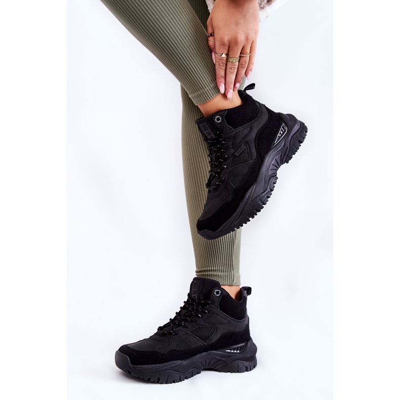 Women's High Sport Shoes Memory Foam System Big Star KK274356 Black 1