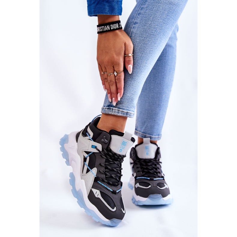 Women's Sport Shoes On A Massive Platform Big Star KK274386 Black-Gray 1 Women's Sport Shoes On A Massive Platform Big Star KK274386 Black-Gray 1