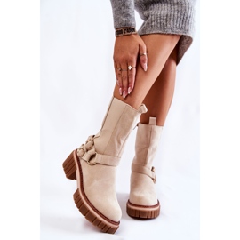 Women's Suede Warm Boots Workers Beige Brinnon 1