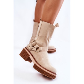 Women's Suede Warm Boots Workers Beige Brinnon 2