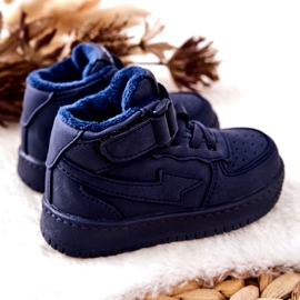 Children's insulated sports shoes GQ400 navy blue 1 Children's insulated sports shoes GQ400 navy blue 1