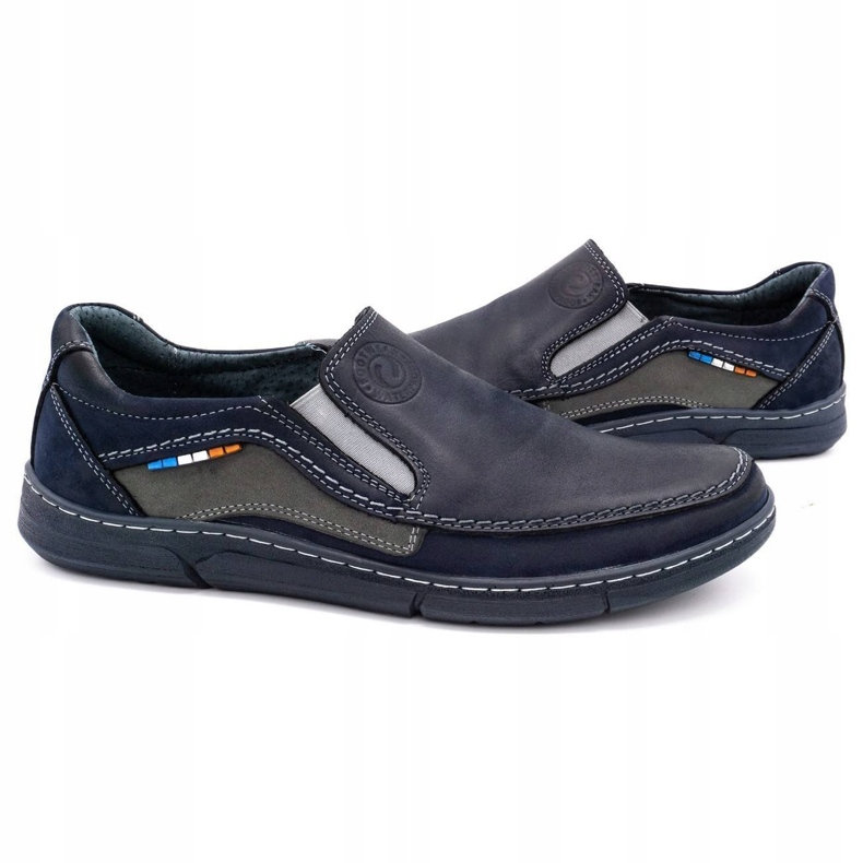 Olivier Men's moccasin shoes 283GT, navy blue 3