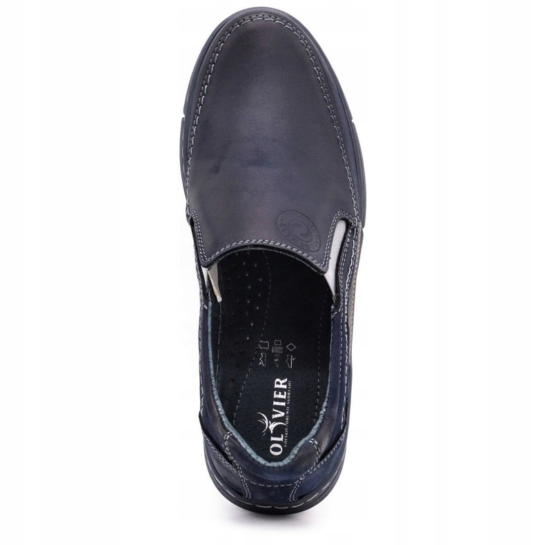 Olivier Men's moccasin shoes 283GT, navy blue 4