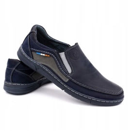 Olivier Men's moccasin shoes 283GT, navy blue 2