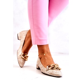 PA2 Lacquered Leather Snakeskin Pumps Beige Elissabeth 4028-L brown 3