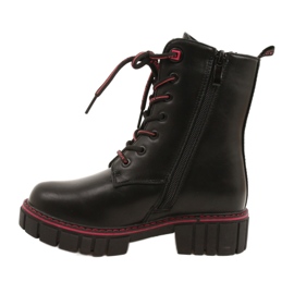 Women's boots for the Miss Evento 22Do23-5244 black and red zip 1 Women's boots for the Miss Evento 22Do23-5244 black and red zip 1
